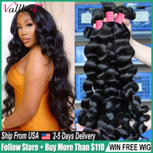 Vallbest Brazilian Hair Weave Loose Wave Bundles