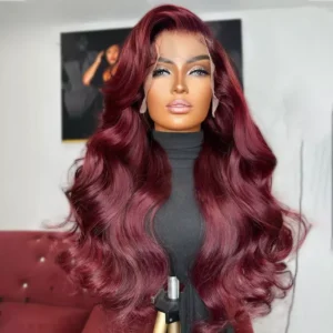 99J Burgundy 13x4 Lace Front Wig For Women 13x6 Body Wave Lace Frontal Wigs 100% Brazilian Remy Human Hair Wig Pre Plucked