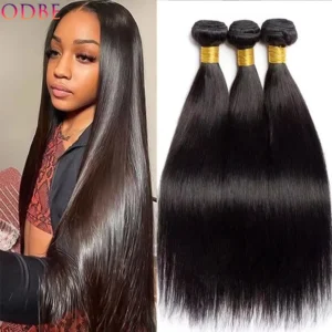 Odbe 100% Straight Human Hair Bundles 1 3 4 Pcs 16A Brazilian Remy Raw Hair Weave Bundles 40 Inch Human Hair Bundles Extensions
