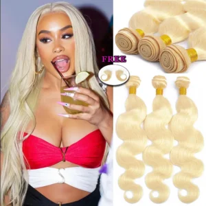 Colored 30 Inch Long Hair Bundles Wigs 613 Blonde Body Wave Extension Brazilian Hair Weave 2/3/5 Bundles Human Hair Extension