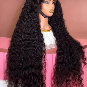 30 40Inch Curly Wigs 13x6 HD Transparent Lace Frontal Human Hair Deep Wave Frontal Wig 250% Density Raw Hair Brazilian For Women