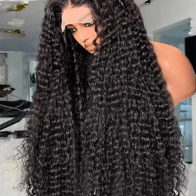 30 40 Inch 13x6 HD Lace Front Human Hair Wigs Deep Wave 250 Density 13x4 Curly Lace Frontal Wig Glueless Closure Brazilian Curly