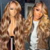 Highlight Wig 100% Human Hair 13x6 Hd Lace Frontal Wig Honey Blonde Lace Front Wigs human Hair Body Wave 4x4 5x5 Closure Wig
