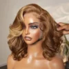 Highlight Body Wave Bob Wig Human Hair Lace Front Human Hair Wigs For Women Honey Blonde HD Transparent Lace Frontal Wig