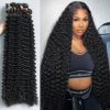 PD 30 32 36 40 Inch Deep Wave Human Hair Bundles Brazilian Remy Unprocessed Weaving Curly Hair Bundles 1 2 3 4 Extensions Deals